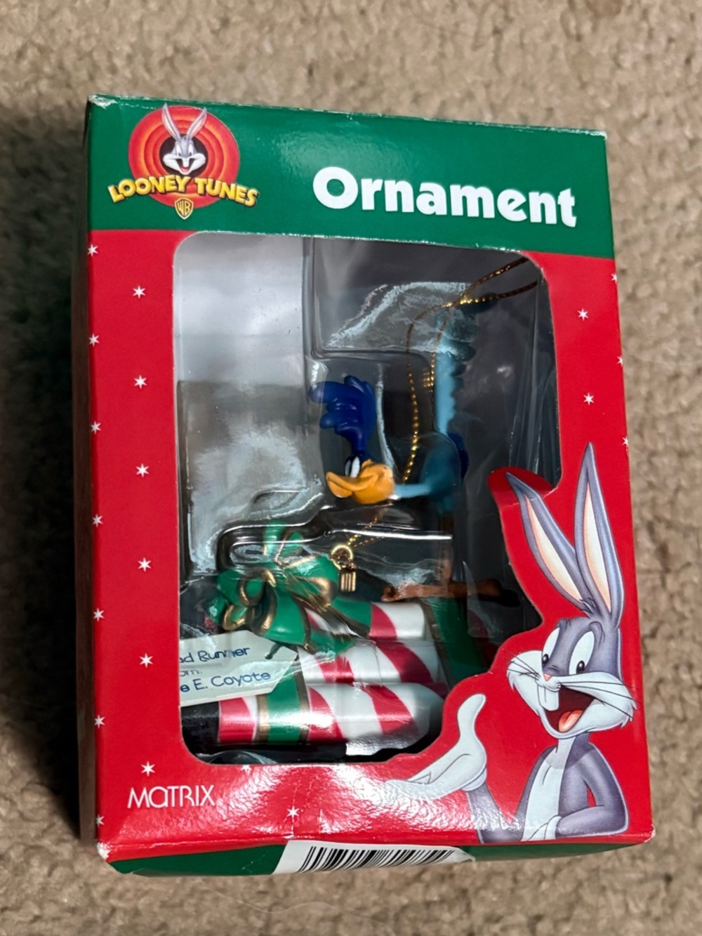 Vintage 1998 Looney Tunes Christmas Ornament Roadrunner Dynamite Bomb by Matrix